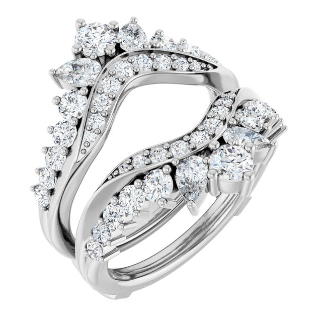 14K White 1 5/8 CTW Lab-Grown Diamond Ring Guard