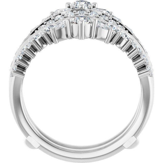 14K White 1 5/8 CTW Lab-Grown Diamond Ring Guard