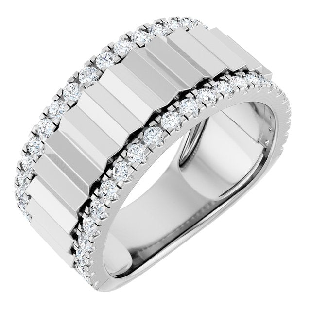 14K White 9/10 CTW Lab-Grown Diamond Band