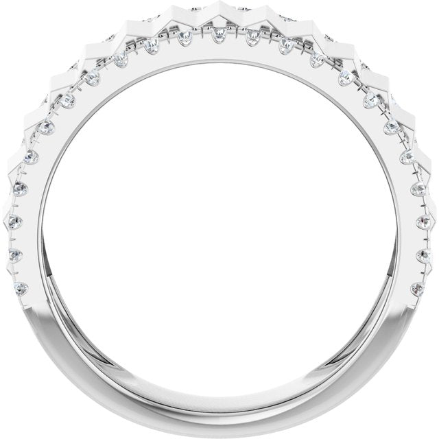 14K White 9/10 CTW Lab-Grown Diamond Band