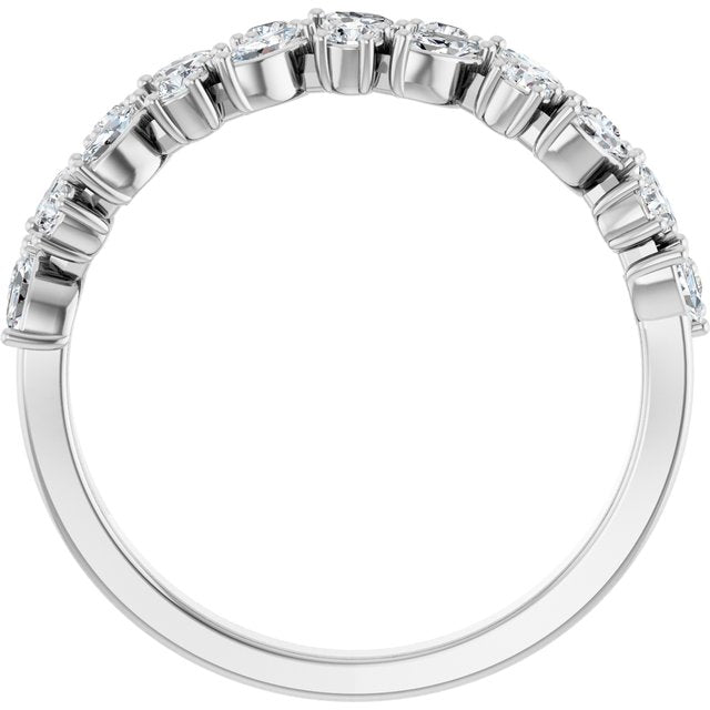 14K White 1/2 CTW Lab-Grown Diamond Matching Band