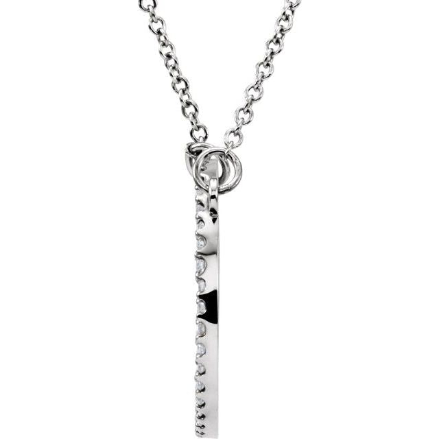 14K White 1/6 CTW Natural Diamond Circle 16' Necklace