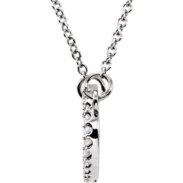 14K White 1/8 CTW Natural Diamond 16' Necklace