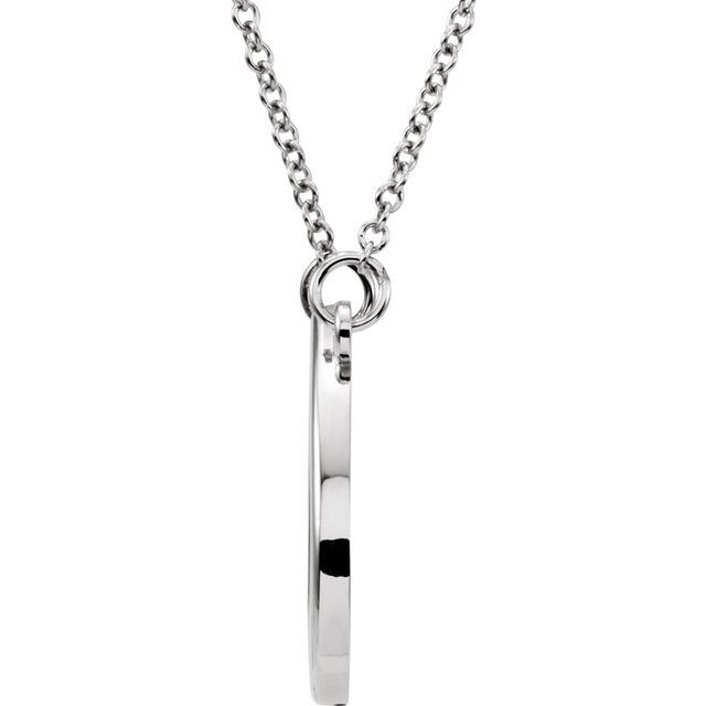 14K White Teardrop 16 1/2' Necklace