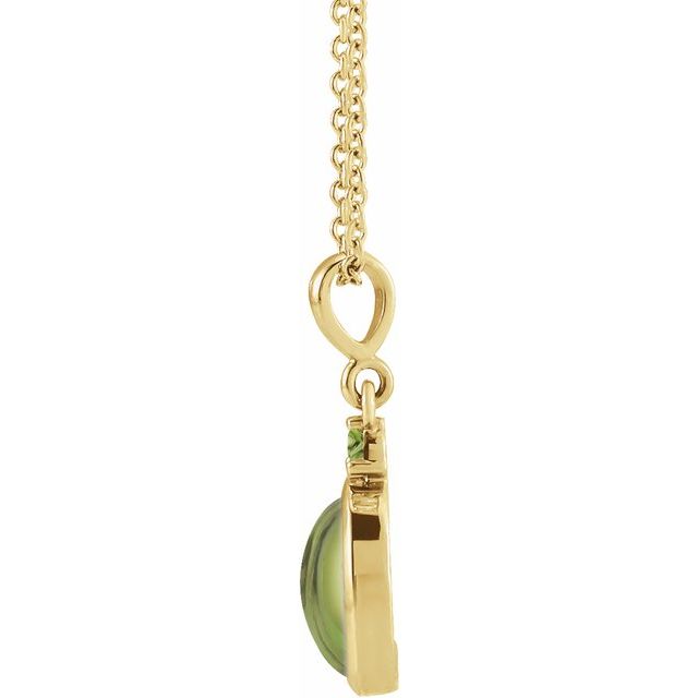 14K Yellow 8x6 mm Natural Peridot 16-18' Necklace