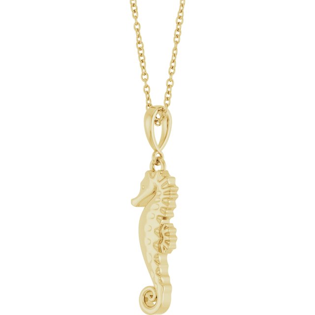 14K Yellow Seahorse 16-18' Necklace