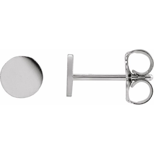 Sterling Silver 5 mm Engravable Disc Earrings