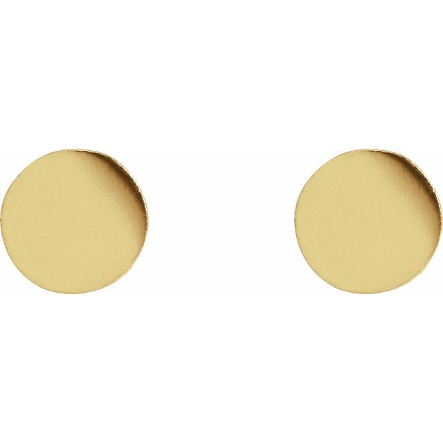 14K Yellow 5 mm Engravable Disc Earrings