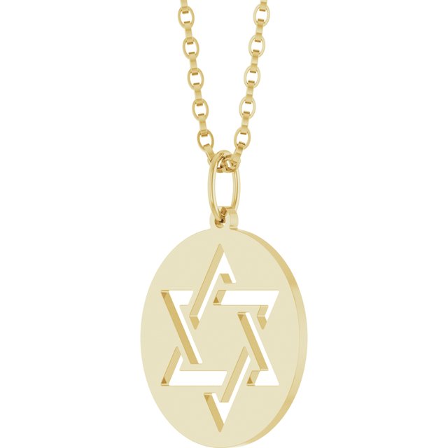 14K Yellow Star of David 18' Necklace