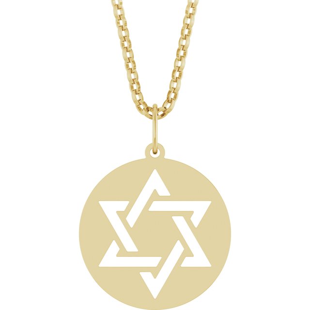 14K Yellow Star of David 18' Necklace