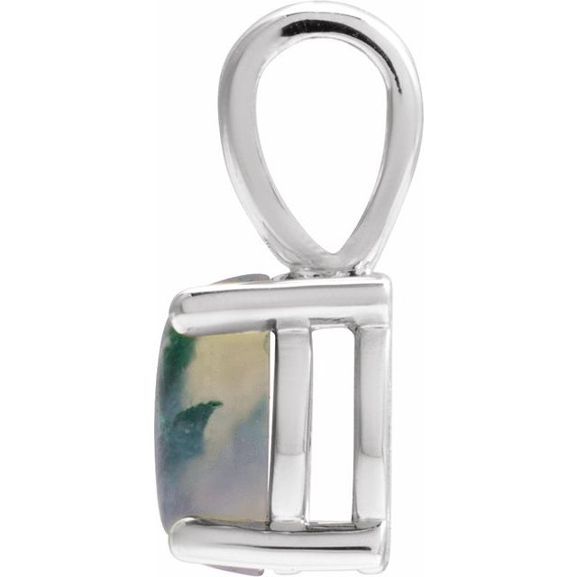 Sterling Silver Natural Moss Agate Pendant