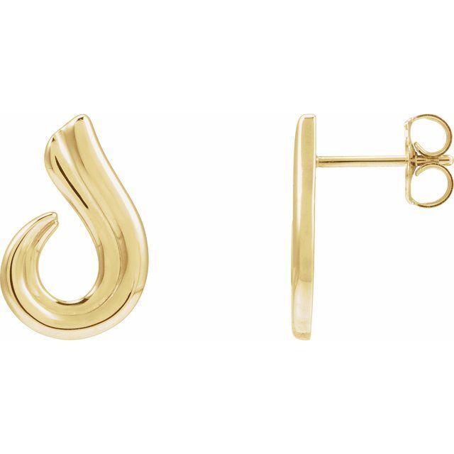 14K Yellow Freeform Earrings