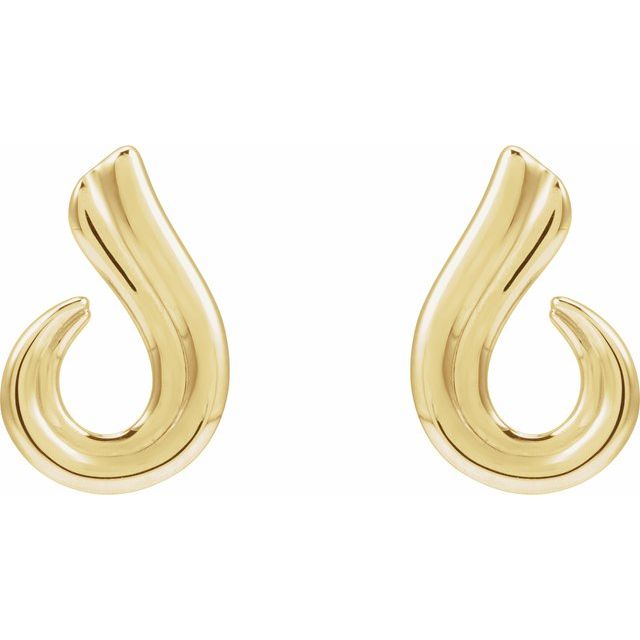 14K Yellow Freeform Earrings