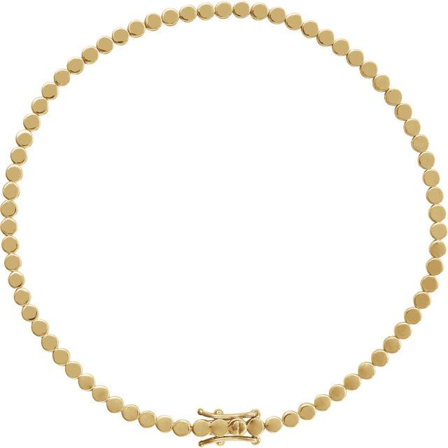 14K Yellow Geometric Line 7' Bracelet