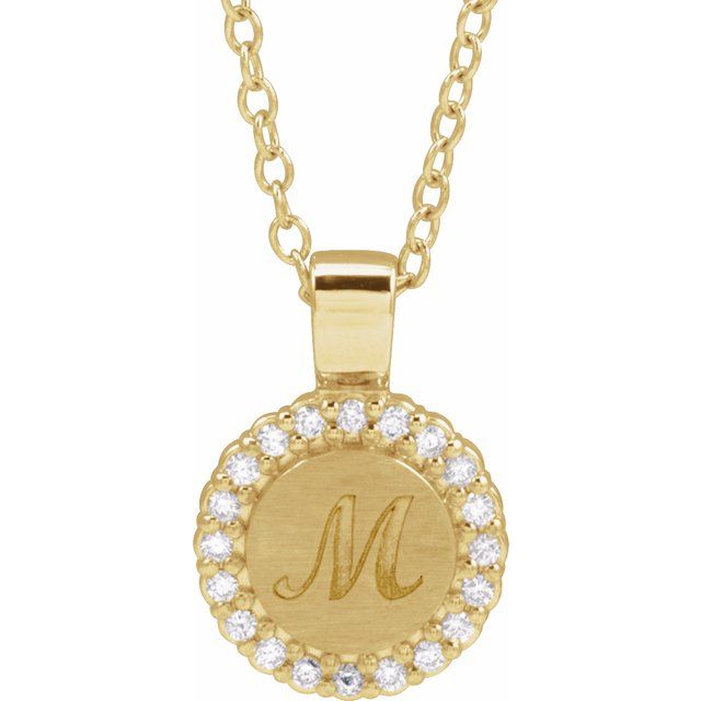 14K Yellow 1/8 CTW Natural Diamond 16-18' Necklace