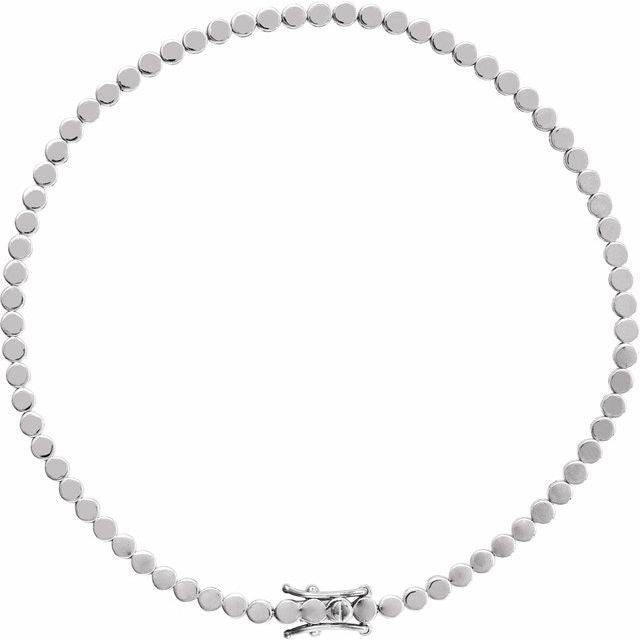 Sterling Silver Geometric Line 7' Bracelet