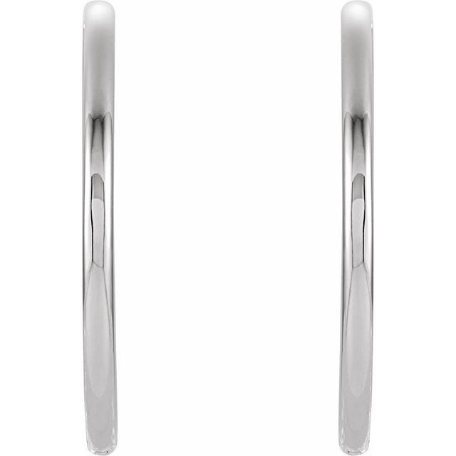 Sterling Silver 38 mm Hinged Hoop Earrings
