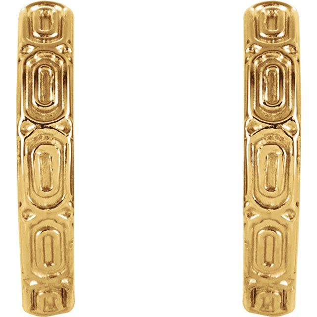 14K Yellow Hinged 13.5 mm Hoop Earrings