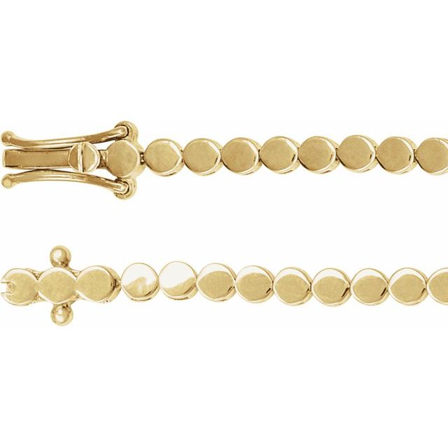 14K Yellow Geometric Line 7' Bracelet