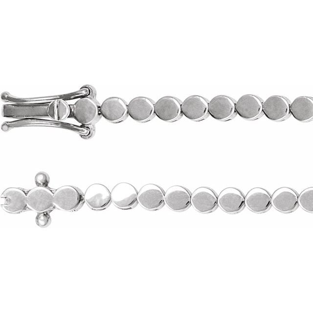 Sterling Silver Geometric Line 7' Bracelet