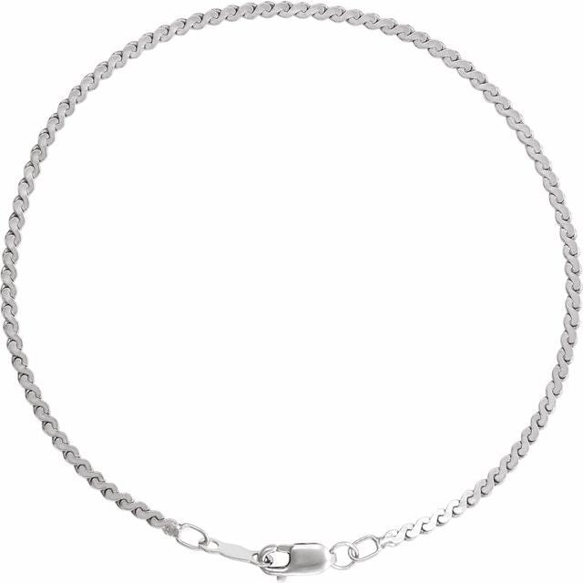 Sterling Silver 1.7 mm Serpentine 7' Chain