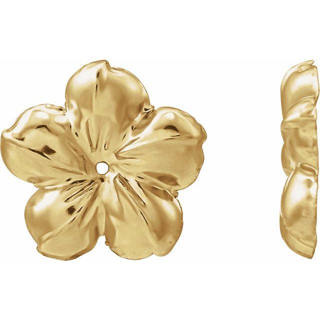 14k Yellow Floral-inspired Earring Jackets