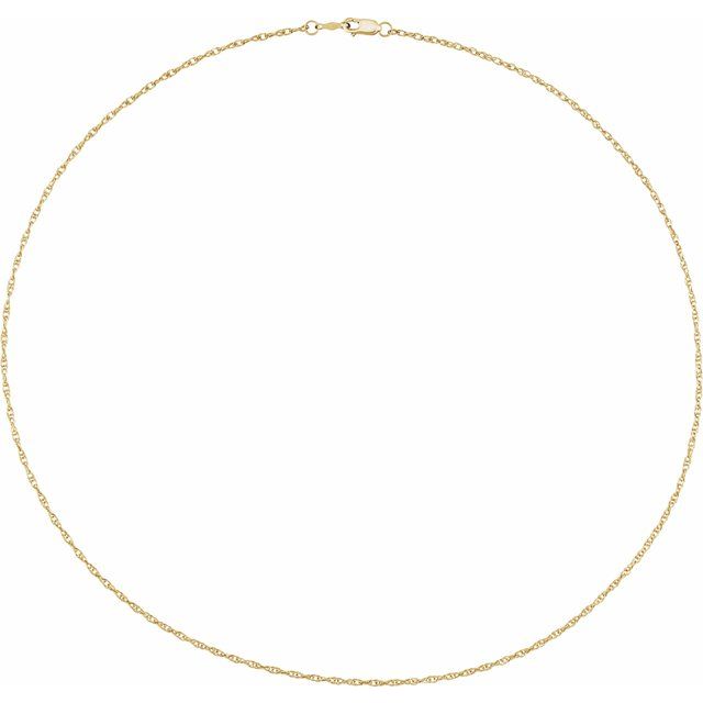 14K Yellow 1.5 mm Rope 16' Chain