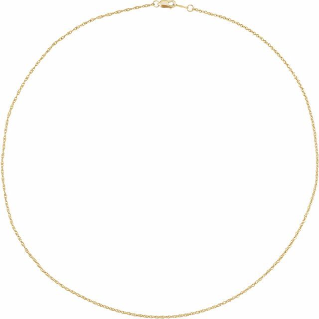 14K Yellow 1.25 mm Rope 20' Chain