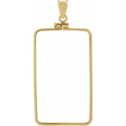 14K Yellow Coin Frame Bezel Pendant Mounting for 41x24x1.7 mm Coin