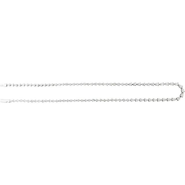 14K White 10 CTW Lab-Grown Diamond Line 16' Necklace