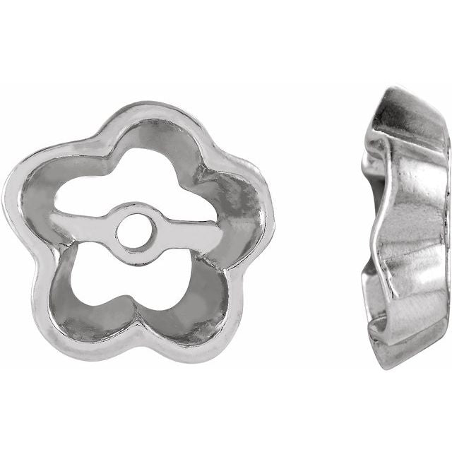 14k White 4.3mm Id Earring Jackets