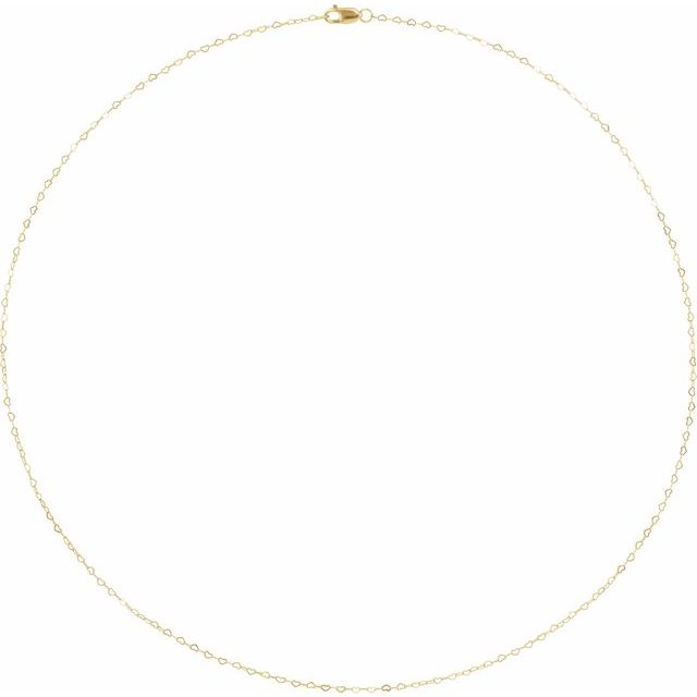 14K Yellow .8 mm Heart 18' Chain