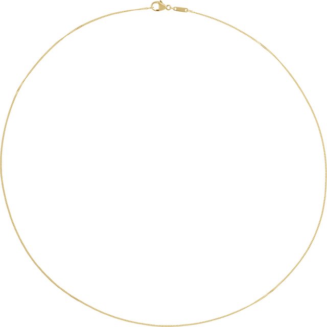 14K Yellow .8 mm Diamond-Cut Curb 20' Chain