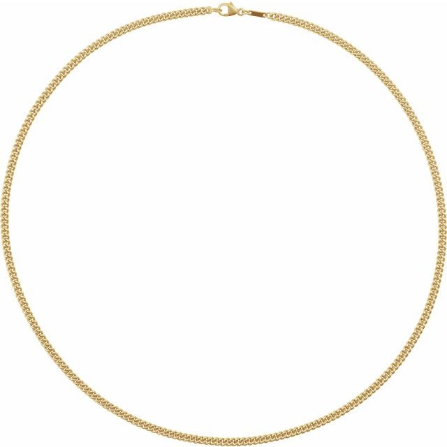 14K Yellow 2.9 mm Curb 18' Chain