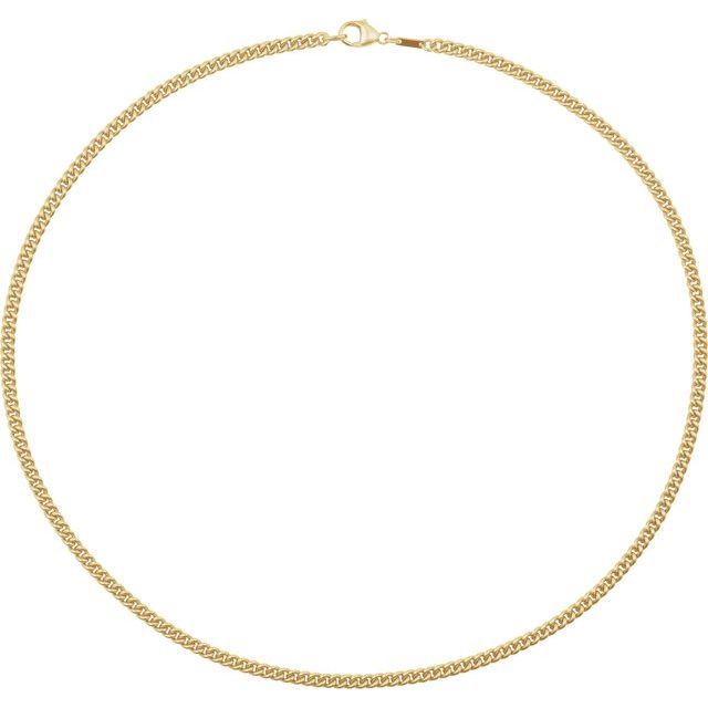 14K Yellow 3.4 mm Curb 20' Chain