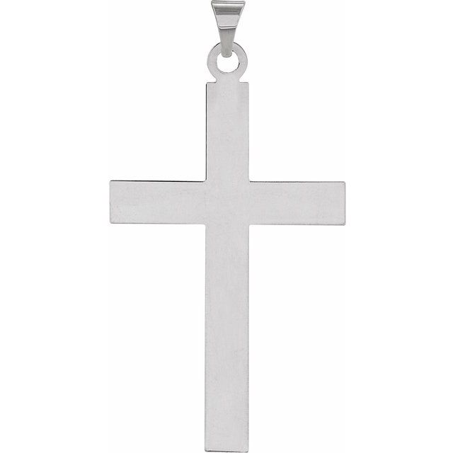 Sterling Silver 39x25 Mm Cross Pendant