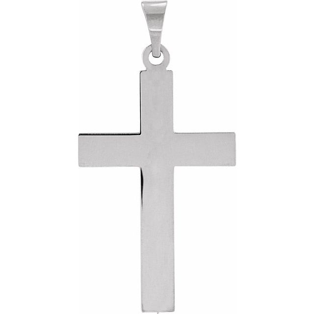 14K White 22 x 14 mm Cross Pendant