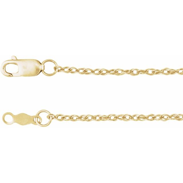18K Yellow 1.25 mm Rope 18' Chain