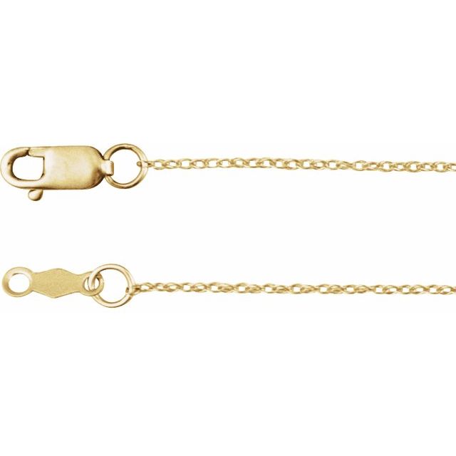 14K Yellow .75 mm Rope 18' Chain