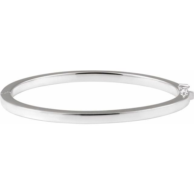 Sterling Silver Square Tube Hinged Bangle 7' Bracelet
