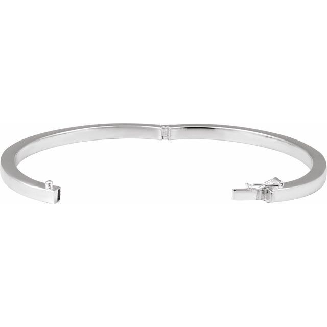 Sterling Silver Square Tube Hinged Bangle 7' Bracelet