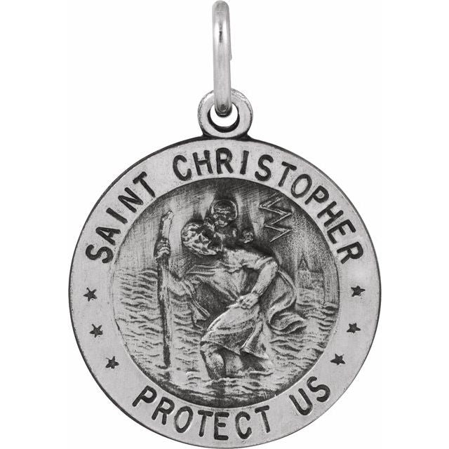 Sterling Silver 18 mm Reversible St. Christopher/U.S. Army Medal
