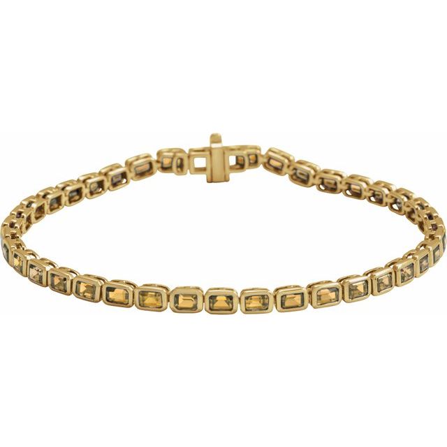 14K Yellow Natural Citrine Line 7' Bracelet