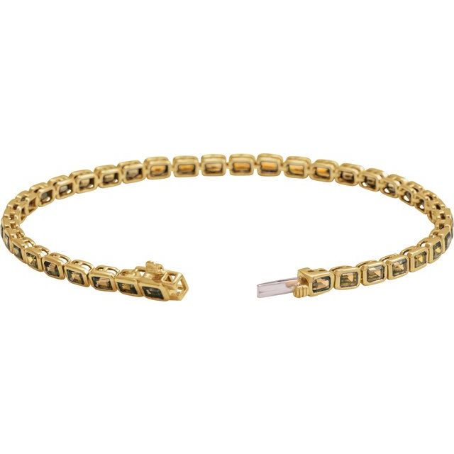 14K Yellow Natural Citrine Line 7' Bracelet