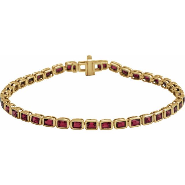 14K Yellow Natural Mozambique Garnet Line 7' Bracelet