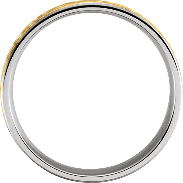 14K White/Yellow 6 mm Design Band Size 10