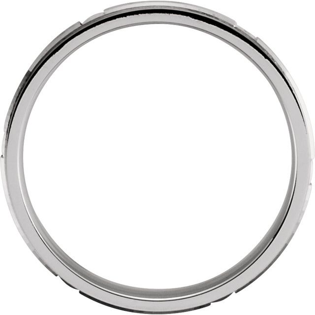 14K White/Yellow 6 mm Grooved Band with Satin Finish Size 7