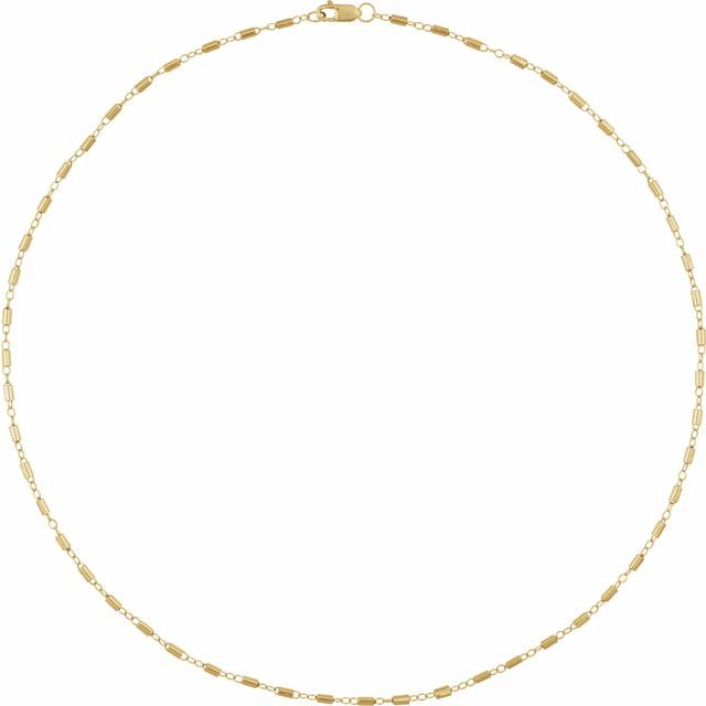 14K Yellow 1.7 mm Satellite Bar Cable 20' Chain