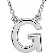 Sterling Silver Block Initial G 16' Necklace