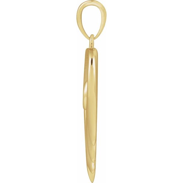 14K Yellow Cultured White Freshwater Pearl & Engraved I'll Hold You In My Heart Pendant